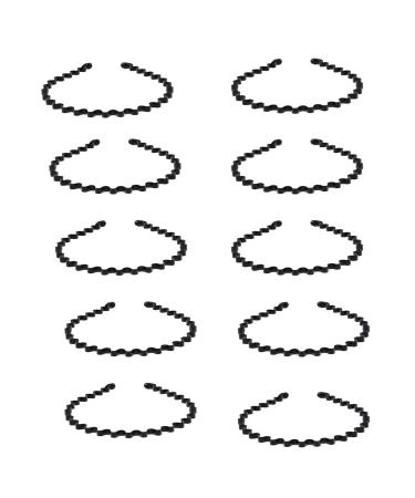 Metal hair band for women and men 10 pieces black wave hair ripe women non-slip elastic hair ripe men several styles suitable for sports fitness daily make-up