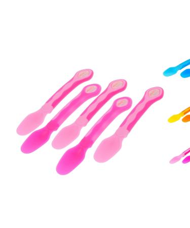 Vital baby babies first spoon/soft baby open/complementary food spoon with ergonomic flexisafe handles for babies and toddlers 5 pieces/from 4-6 months pink