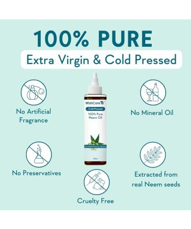 Cold Pressed Neem Oil 200ml - 100% Pure Wild Crafted for Skin & Hair - Eco-Friendly Cosmetic Grade - Buy Online on GoSupps.com