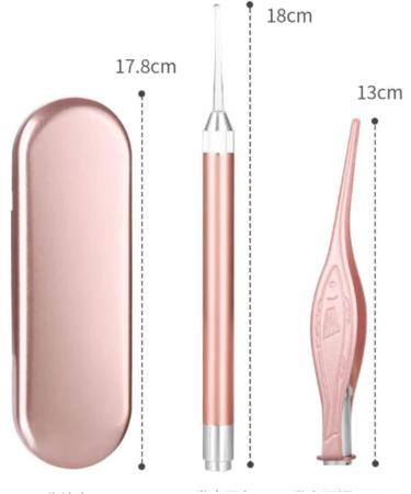 Ear Pick with Light Ear Cleaner Ear Wax Removal Tool Kit for Kids and Adults Ear Pick & Ear Tweezers with Magnifying Glass Set With Storage Box (Rose Gold) (1) - Buy Online on GoSupps.com