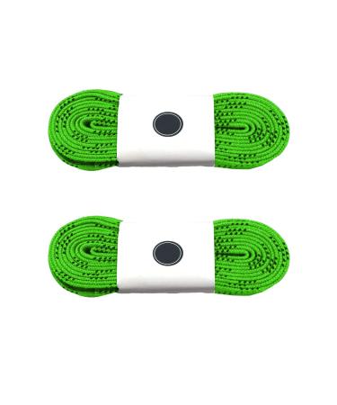 Silfrae Waxed Skate Hockey Laces, Sold in Two Pairs, Heavy Duty, Perfect for Hockey, Roller Derby, and Skates, and Boots, Multi-Size and Multi-Color Available. (Light Green, 72") Light Green 72"