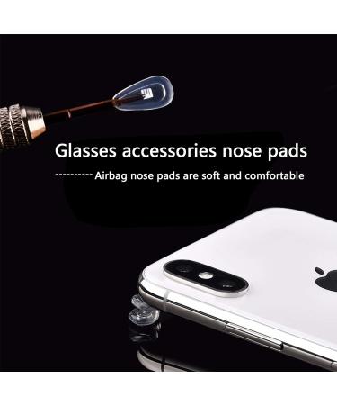 Smatime Silicone Glasses Nose Pads - 25 Pairs Anti-Slip & Soft Repair Kit with Screwdriver for Glasses & Sunglasses - Transparent - Buy Online on GoSupps.com