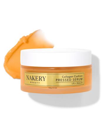 Nakery Collagen Cushion Pressed Serum Anti Aging Face Cream and Hydrating Serum with Retinol and Peptides Skin Tightening Cream for Wrinkles and Stretch Marks Smooths Texture Made in USA