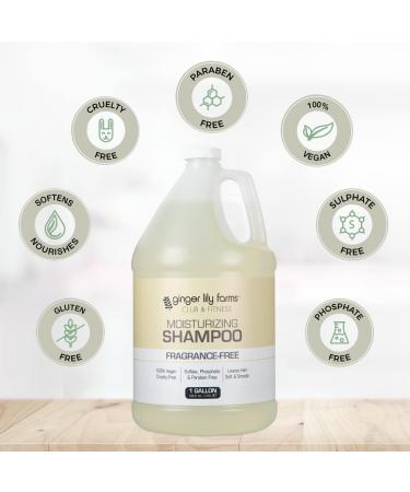 Ginger Lily Farms Club & Fitness Moisturizing Shampoo - 100% Vegan & Cruelty-Free - Fragrance Free - 1 Gallon Refill - Buy Online on GoSupps.com