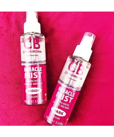 Cocoa Brown Miracle Water Mist Self Tanning Spray | Vegan Water-Based Self Tanner for Face and Body | Dark 100ml - Buy Online on GoSupps.com