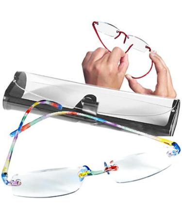 Cadenis Rimless Flexible Reading Glasses +2.50 Diopters with Colorful Case - Stylish & Durable International Shipping - Buy Online on GoSupps.com