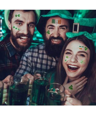 St. Patrick's Day Shamrock Temporary Tattoos - Clover Face Stickers for Saint Patrick's Day - Buy Online on GoSupps.com