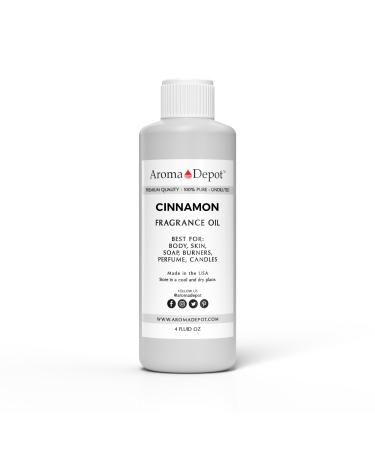 Cinnamon 4 oz. Fragrance Oil I Perfume I Skin Oil I Scented Oil. DIY Projects Such as Candles Bath Bombs Body Butters Creams & Lotions. Few Drops in The Diffuser Burners or Warmers.