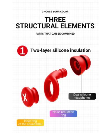 Silicone Reusable Ear Plugs for Sleeping, Noise Reduction - Soft Sound Blocking Earplugs for Concerts, Work, Travel - Red - Buy Online on GoSupps.com
