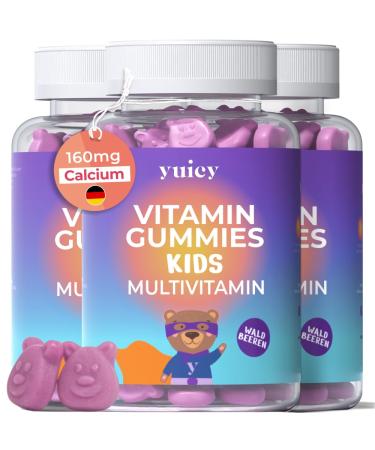 Yuicy kids multivitamin gummy bears - high -dose vitamins for children from 2 years.Rubberies for a strong immune system.180 pcs. 180 rubber - triple pack