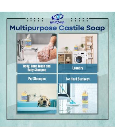 Antibacterial Unscented Pure Castile Soap - Vegan Non-GMO | Face Hand & Body Wash for Dry & Sensitive Skin - 64 fl. oz. Made in USA - Buy Online on GoSupps.com