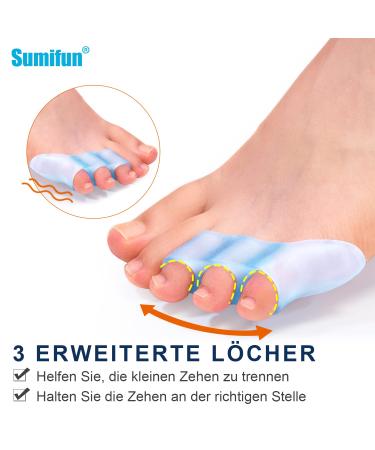 Sumifun Gel Toe Spreader - 10x Small Toe Protection for Overlapping & Curled Toes | Blue Gel Separator for Friction Pain Relief - Buy Online on GoSupps.com