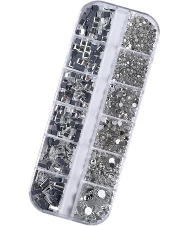 FEIlei 12 Grids Nail Charms Rhinestones Flat Back Diamond Nail Art Crafts Rhinestones - Buy Online on GoSupps.com