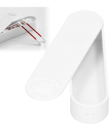 Gloglow Cotton Swab Box - Portable Mini Travel Container for Organizing Swabs | 5.3 x 1.4 x 0.9 Inches - White - Buy Online on GoSupps.com