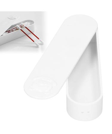 Zerodis Cotton Swab Box Cartoon Bear Pattern Mini Travel Swab Case Unique Keepsake Trinket Box with Cover for Home Office(White)