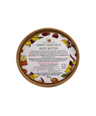 Funky Soap Simply Shea Rich Body Butter 250g - 100% Natural Handmade & Plastic Free | Buy Internationally - Buy Online on GoSupps.com