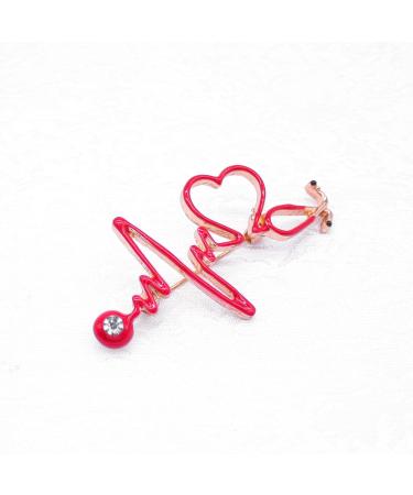 Stethoscope Brooch Pin | Electrocardiogram Heart Shaped Lapel Pin for Clothing & Bags - Perfect Decoration for Men & Women - Buy Online on GoSupps.com