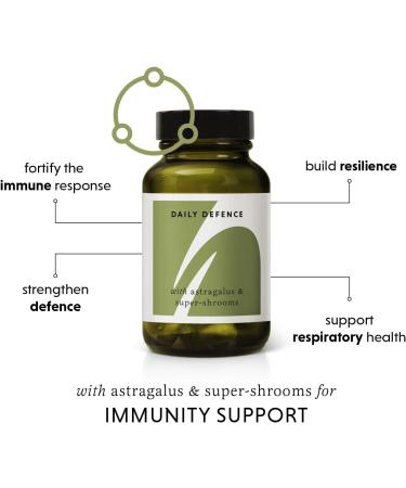 THE HERBTENDER Daily Defence - 60 Vegan Adaptogen Supplements with Astragalus and Chaga for Immunity Boost - Replenishable Jar - 60 Capsules - Buy Online on GoSupps.com