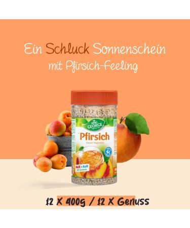 KING GEORGE - Peach Instant Tea Drink - 12 x 400g - Peach Flavoured Instant Tea Drink - A Hot and Cold Treat - Buy Online on GoSupps.com