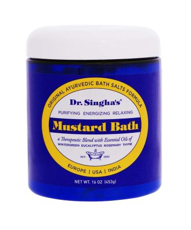 Dr. Singha's Mustard Bath, Therapeutic Bath Salts (16 Ounce) 1 Pound (Pack of 1)