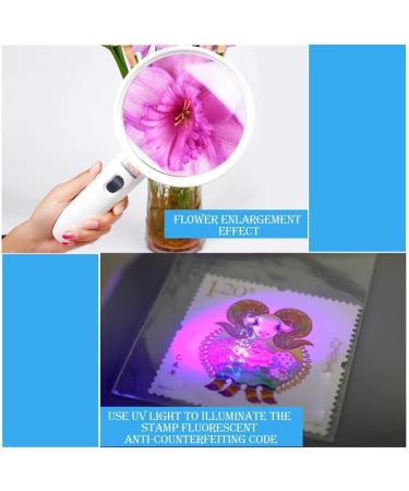 Led Magnifiers Handheld 10x Old Man Reading Magnifying Glass with Uv Light Electronic Repair Stamp Identification Magnifying Mirror Good Times - Buy Online on GoSupps.com