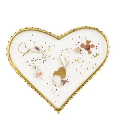 Palette de Couleurs pour Ongles - Plateau de Mixage pour Maquillage des Ongles - Plateau R sin Bord Or l gant pour Pratique Manucure Domicile Institut Beaut Salon Femmes Amour