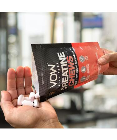 VOW Nutrition Creatine Chews 100 Strawberry Flavoured - Chewable Creatine Monohydrate - Convenient & Tasty - Informed Sports Approved - Buy Online on GoSupps.com
