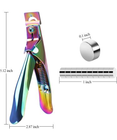 Shop Rainbow Acrylic Nail Clippers - Adjustable Stainless Steel Trimmer with Magnetic Sizer for Precision Nail Art & Manicure Tools | International Shipping Available - Buy Online on GoSupps.com