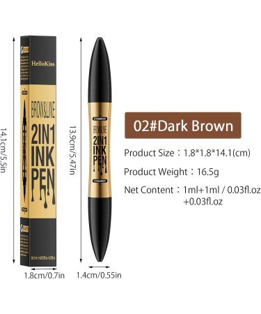  HENGBIRD Magic Eyebrow Pencil 2 in 1 3D Upgrade Multifunction Microblading Eyebrow Precise Eyebrow Pencil with 4 Tips Durable Natural Eyebrow Pencil (Dark Brown) - Buy Online on GoSupps.com