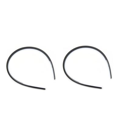 Mytoptrendz Set of 2 Black Thin Slim Narrow Plastic Alice Band Hair Band Headband Hair Accessory