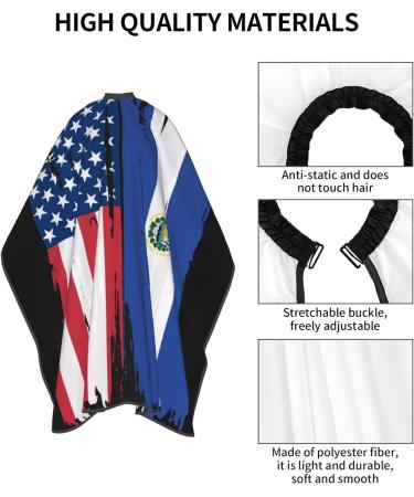 USA El Salvador Flag Barber Cape | Professional Waterproof Hair Cutting Apron - 55x66 for Stylists & Home Use - Buy Online on GoSupps.com