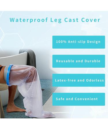 SUPERNIGHT Waterproof Leg Cast Cover - Adult Half Leg Bandage Protector for Leg and Foot Wounds | Anti-Slip Design | Watertight Cast Cover - Buy Online on GoSupps.com
