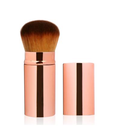 UNIMEIX Retractable Makeup Brushes Kabuki Brush Travel Face Foundation Brush for Liquid Makeup Cream and Flawless Powder Cosmetics Round Top Gold 1 pack Round Top