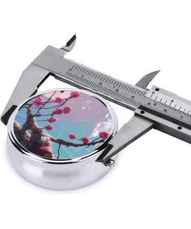 Small Pink Flowers Round Pill Box - 3 Compartment Travel Organizer for Pills | Portable & Stylish - Buy Online on GoSupps.com