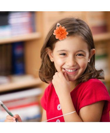 HQDeal 20-Piece Chiffon Flower Hair Clips - Stylish Hair Barrettes & Accessories for Babies Girls Women & Children - Buy Online on GoSupps.com