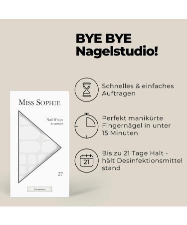 Original Miss Sophie Pedi Wraps - 27 Ultra-Thin Nail Polish Strips for Natural & Acrylic Nails | Transparent Pedicure Solution | International Shipping Available - Buy Online on GoSupps.com
