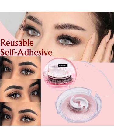 2023 Reusable Self-Adhesive Eyelashes - No Glue Needed Easy Application Natural Look Waterproof False Lashes with Curler & Brush - 2 Pairs - Buy Online on GoSupps.com