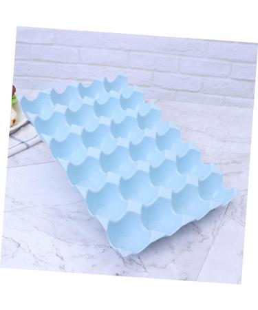 Hemoton Egg Holder Organizer Box Straw Stacked Grids for Refrigerator Storage Holder Egg Breakage-proof Thicken Wheat Blue Blue 29*19CM - Buy Online on GoSupps.com