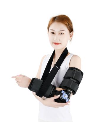 SFKLYU Hinged Elbow Brace Range of Motion Support Sling Stabilizer for Dislocated Arm Adjustable Splint & Shoulder Strap Length Elbow Brace for Post Op Surgery Recovery