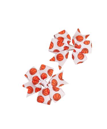 Kids Basketball Hair Bow Clip - White Sport Hairpin for Girls | BBG64 - Buy Online on GoSupps.com