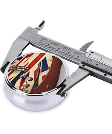 British Flag Guitar Mini Round Pill Box | 3 Compartment Travel Organizer | Portable Medicine Case for Home & Office - Buy Online on GoSupps.com