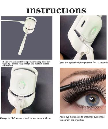 MMSBOG Heated Eyelash Curler - Electric, 2 Heating Modes, USB Rechargeable - Long Lasting Curling for Eye Lashes - Ideal Gift for Women (White) - Buy Online on GoSupps.com