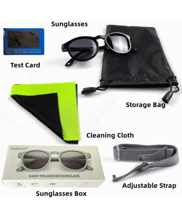 iNszkoos Flexible Polarized Baby Sunglasses with Strap | UV 400 Protection | Adjustable Infant Outdoor Sunshade | Soft Silicone Frame | for 0-48 Months Boys Girls - Black - Buy Online on GoSupps.com