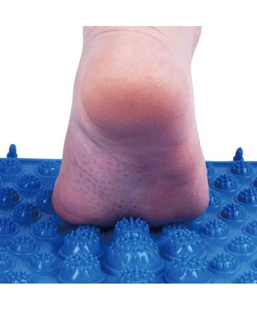 YOBEYI Acupressure Foot Massage Mat Set - Reflexology Walking Toe Plate Pads for Bathroom, Yoga, and Outdoor Games - Anti-Slip, 2 PCS, Blue - Buy Online on GoSupps.com