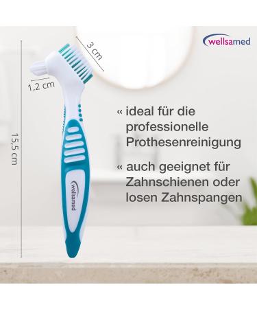 Wellsamed Denture Toothbrush - Premium Denture Brush for Artificial Teeth (Green 1 Piece) - Buy Online on GoSupps.com