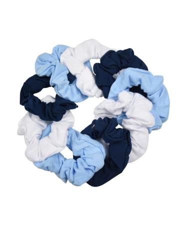 9 Pack Scrunchies Hair Ties (White Navy Light Blue) - Buy Online on GoSupps.com