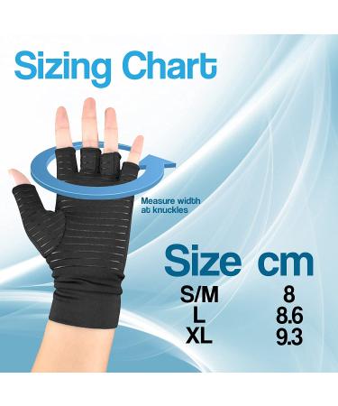 Hotcakes Copper-Infused Arthritis Support Gloves for Men and Women - Fingerless Compression Gloves for Carpal Tunnel Relief - Ergonomic Copper Fingerless Gloves M - Buy Online on GoSupps.com