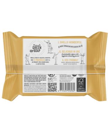 Marcel's Green Soap Hygienic Wet Wipes - Eco-Friendly Vanilla & Cherry Blossom - 15 Pack - Plant-Based Hand Wipes - Buy Online on GoSupps.com