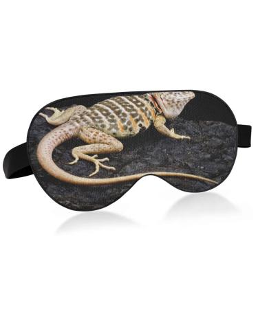 Baja Black Collared Lizard Sleep Mask Light Blocking Eye Mask for Sleeping with Adjustable Strap Wild Animal Soft Lightweight Eye Cover Blindfold for Men Women Work Travel Naps