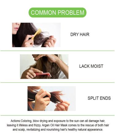 Argan Oil Hair Treatment Mask - Repair Frizzy Hair Smoothing Conditioner for Dyed & Permed Hair - Buy Online on GoSupps.com